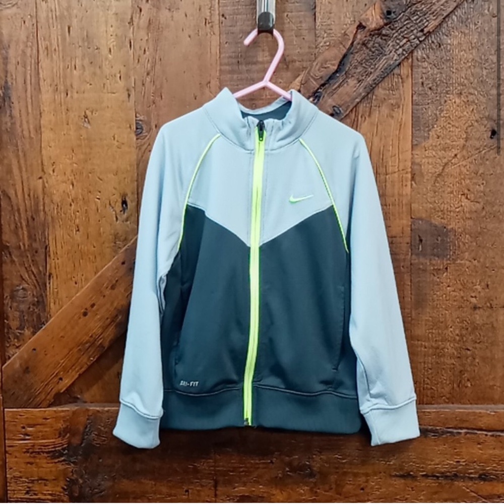 Nike Kids Jacket in Gray and Neon Yellow size 6